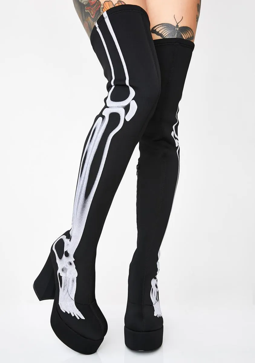 Bare Bones Thigh High Boots