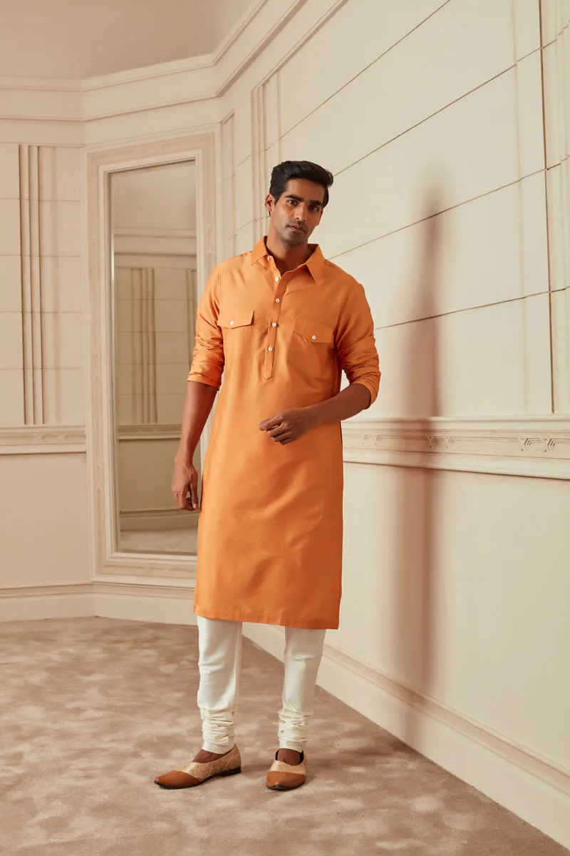 Orange Basic Single Kurta